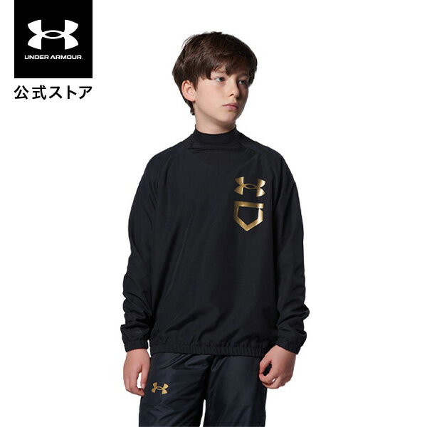 【アウトレット】公式 アンダーアーマー UNDER ARMOUR UA キッズ ベースボール ウーブン Vネック ジャケット ベースボール ボーイズ 1358915 アウター 長袖 トップス プルオーバー ジュニア 子供服 コールドギア ロゴ 撥水 アウトドア スポーツ ジム 運動 部活 野球