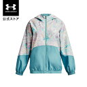 公式 アンダーアーマー UNDER ARMOUR UA キッズ トレーニング ウーブン プリント フルジップ ジャケット 1371217 アウター 上 長袖 フード付き ジップアップ 撥水 ジュニア 子供 子供服 スポーツウェア アウトドア ランニング スポーツ ウェア 運動 部活