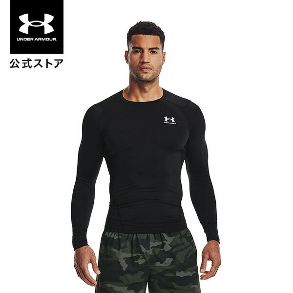 公式 アンダーアーマー UNDER ARMOUR メンズ トレーニング ベースレイヤー UA ヒートギア ヒートギアアーマー ロングスリーブ シャツ アンダーシャツ インナー 長袖 コンプレッション 1361524 ジム 吸汗速乾 抗菌 防臭 メッシュ