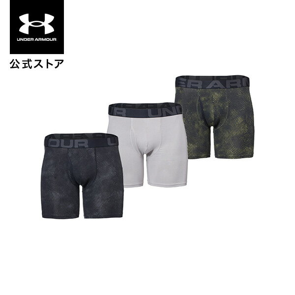 ボクサーパンツ メンズ（5000円程度） 公式 アンダーアーマー UNDER ARMOUR UA メンズ ライフスタイル ボクサーパンツ チャージドコットン アンダーウェア 6インチ ノベルティ 3枚セット ボクサージョック 下着 インナー アンダーウェア シームレス 吸汗速乾 ジム 部活