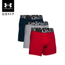 公式 アンダーアーマー UNDER ARMOUR UA メンズ ライフスタイル ボクサーパンツ チャージドコットン アンダーウェア 6インチ 3枚セット ボクサージョック 下着 インナー シームレス メッシュ 通気性 ロゴ 吸汗速乾 スポーツ ジム 運動 部活