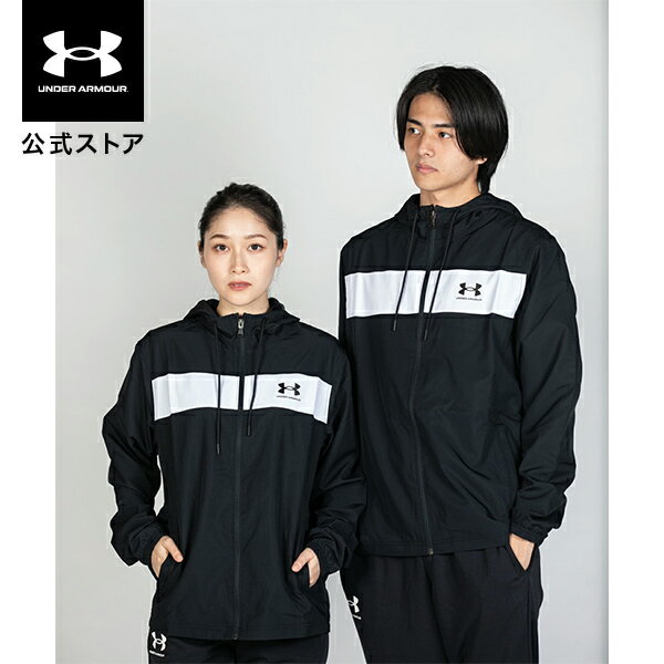 【父の日】公式 アンダーアーマー UNDER ARMOUR メンズ トレーニング UA スポーツスタイル ウインドブレーカー 1365505 ジム レディース 長袖 フード フルジップ アウター 軽量 メッシュ 撥水 ポケット ジャケット アウター ウインドブレーカー