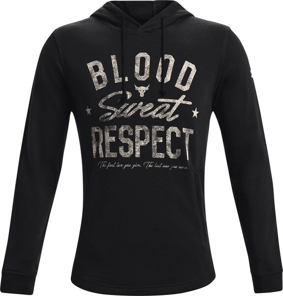 公式 アンダーアーマー UNDER ARMOUR UA PROJECT ROCK テリー フーディー 〈BLOOD SWEAT RESPECT〉 トレーニング メンズ 1361748 スウェット 裏起毛 長袖 プルオーバー パーカー ロゴ ポケット 吸汗速乾 アウトドア スポーツ 部活