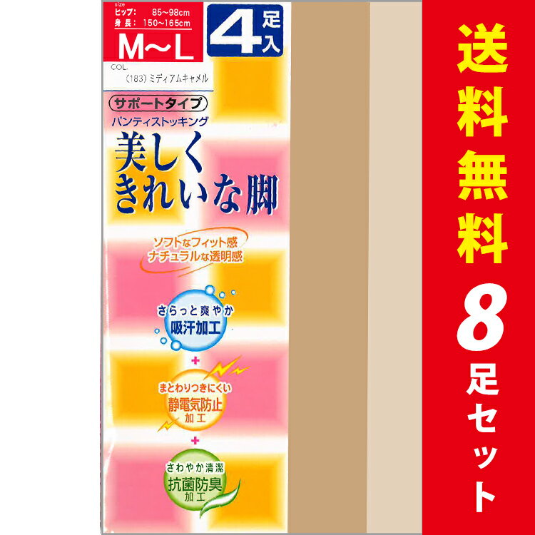 【8足入】送料無料｜Fukuske 福助 フクスケ 美しくきれいな脚 サポートタイプ パンティストッキング パンスト 吸汗加工 静電気防止 抗菌防臭 8足組 TSX6801 M/L/LL 【913-10003】【返品交換不…