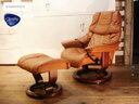 SALE EKORNES/エコーネス STRESSLESS CHAIR/ストレスレスチェア タンパ(S) 総本革 椅子、イス ソファ 国内価格349,920円 チョコレート 茶色 ブラウン 【中古】