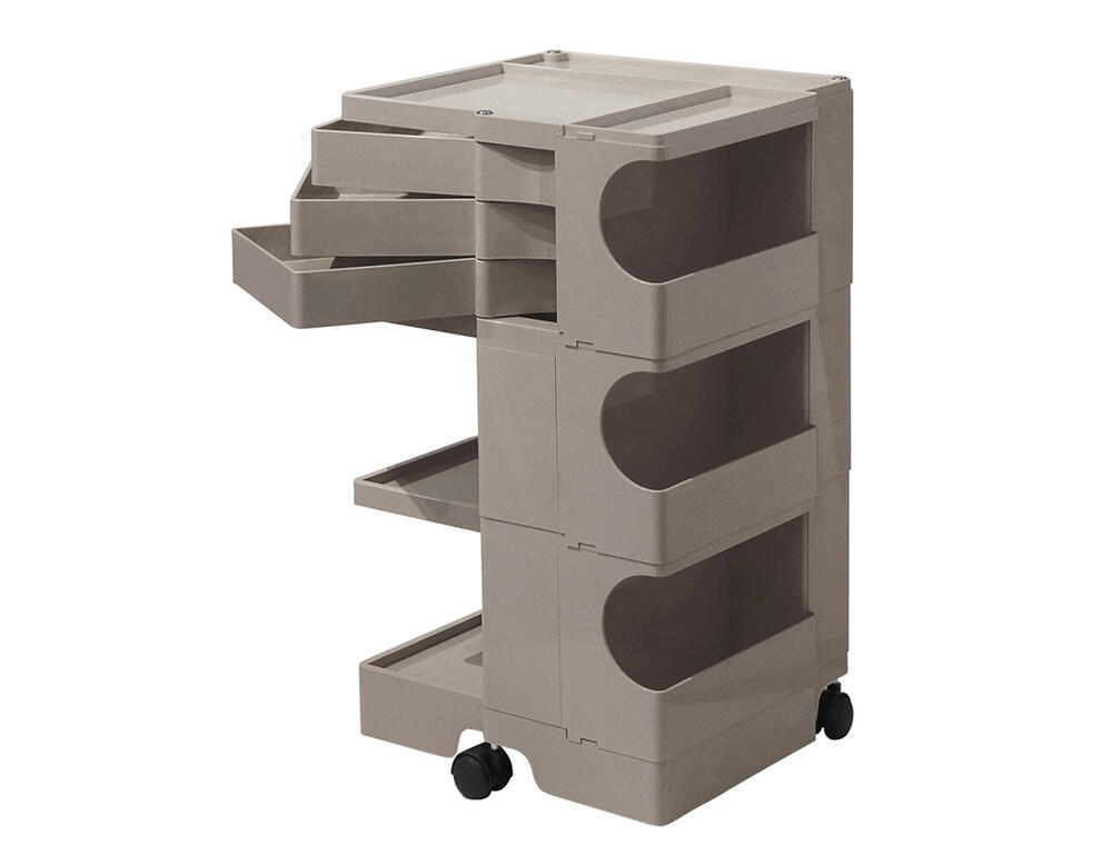 BobyWagon/ボビーワゴン 3段3トレイ クミン（グレー系）Joe Colombo/ジョエ コロンボ（ジョーコロンボ ）デザイン 1990年 B-line/ビーライン イタリア製 midcentury/ミッドセンチュリー家具 収納ワゴン キャスター 正規品保証 インナートレイ1点付属【正規代理店】【新品】