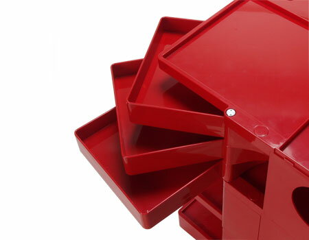 BobyWagon/ボビーワゴン 3段3トレイ レッド/赤/Red Joe Colombo/ジョエ コロンボ(ジョーコロンボ )デザイン 1990年 B-line/ビーライン イタリア製 midcentury/ミッドセンチュリー家具 収納ワゴン キャスター 正規品保証 インナートレイ1点付属【正規代理店】【新品】 [2]