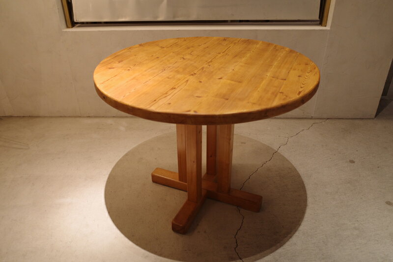 SALE 希少 本物 フランスより入荷 Charlotte Perriand /シャルロットペリアン Round table/ラウンドテーブル ダイニングテーブル Méribel/メリベル スキーリゾート Les Arcs/レザルク Vintage/ヴィンテージ 稀少品 家具 1点のみ【中古】