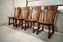 Holand/オランダ製 ダッチカントリー ダイニングチェア 4脚セット オーク材 無垢材 Vintage/ヴィンテージ Antique/アンティーク ウッド/...