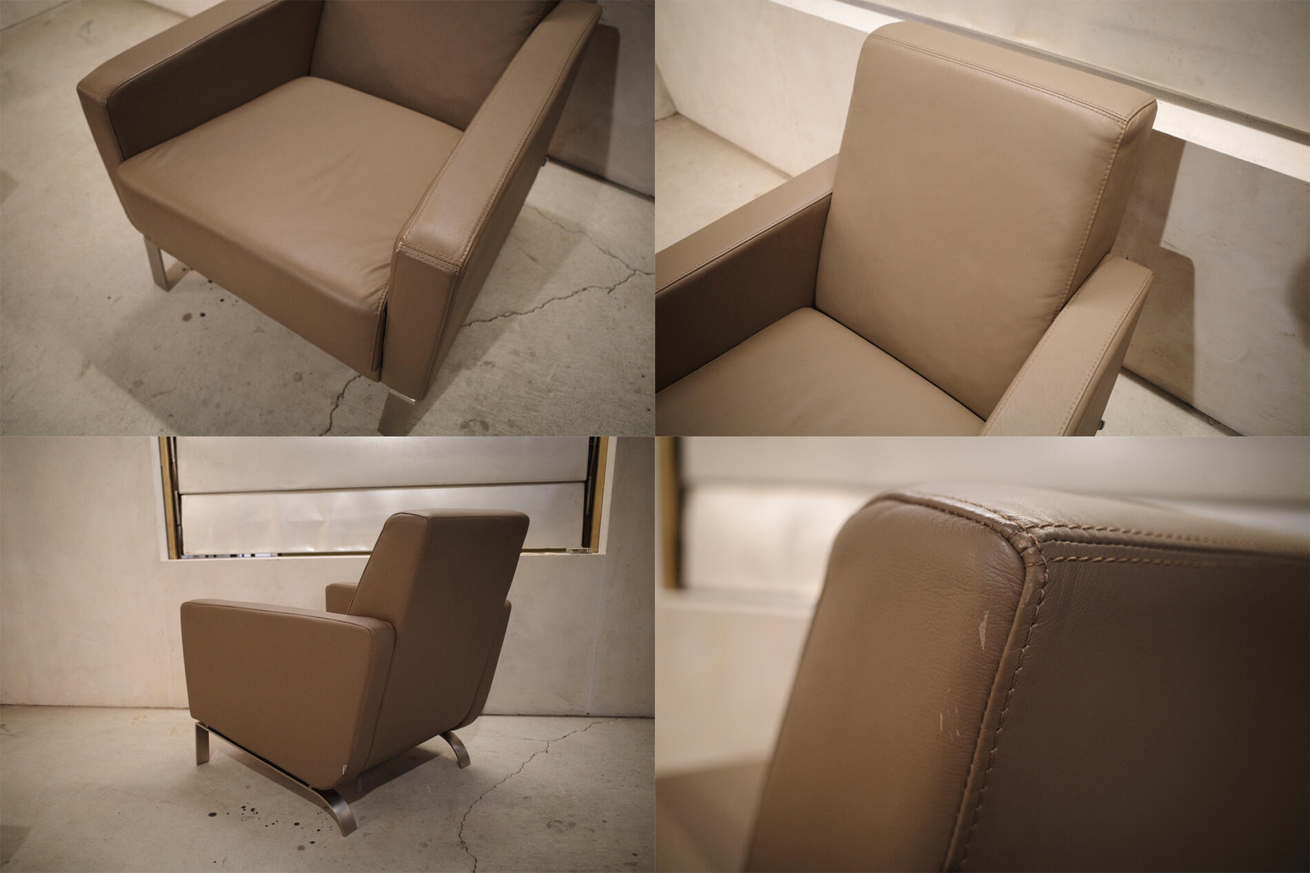 BoConcept/ボーコンセプト Fly lounge chair/フライ ラウンジチェア 1人掛けソファ レザー denmark/デンマーク 北欧デザイン シンプルモダン ス 椅子 イス 家具 チェア リビングソファ コンテンポラリー コンパクト デザイナーズ家具 高級家具 グレー 3【中古】 [3]