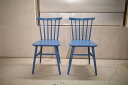 リンノバーレチェア 2脚セット イタリア製 made in Italy Francfranc/フランフラン Antique design/アンティークデザイン Vintage style/ヴィンテージスタイル 水色 シャビー フランス パリ カフェインテリア 北欧デザイン 北欧スタイル ウッド木製 定価30000円【中古】