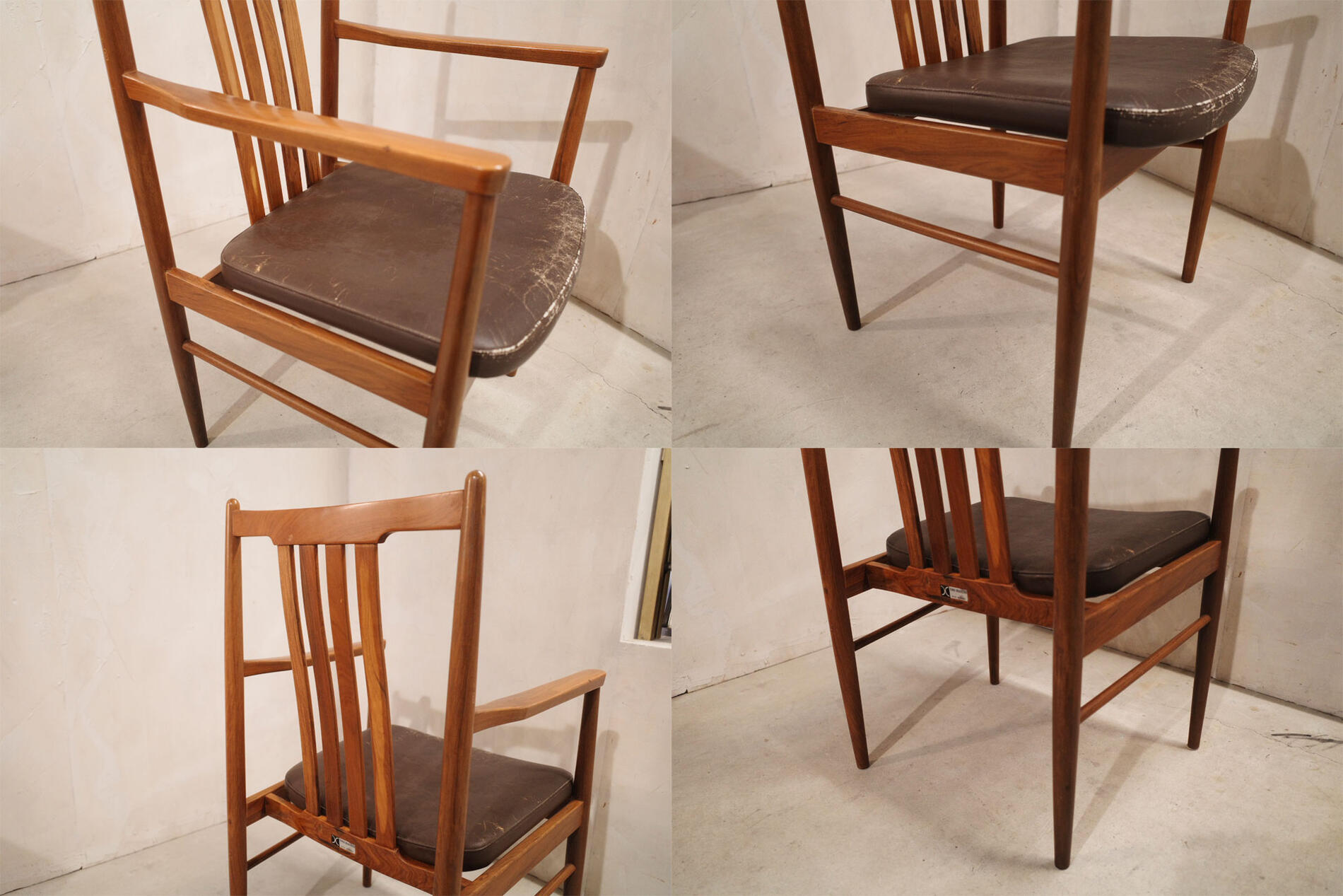 レア TENDO BRASILERA/天童ブラジリア ダイニングアームチェア ブラジリアンローズウッド Tendo/天童木工 剣持勇 乾三郎 丹下健三 柳宗理 ダイニングチェア ジャパニーズモダン ブラジル家具 木製 ウッド Antique/アンティーク イス 椅子 家具 rosewood Tendomokko 2【中古】