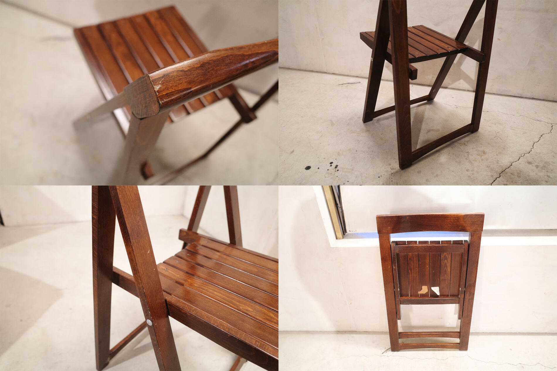 MARNI/マルニ木工 オールドマルニ フォールディングチェア 折り畳み椅子 Vintage/ヴィンテージ Antiqueアンティーク ウッド/木製 ダイニングチェア ミッドセンチュリーデザイン 日本 ジャパン japan design インダストリアルデザイン 家具 イス アウトドア キャンプ1【中古】