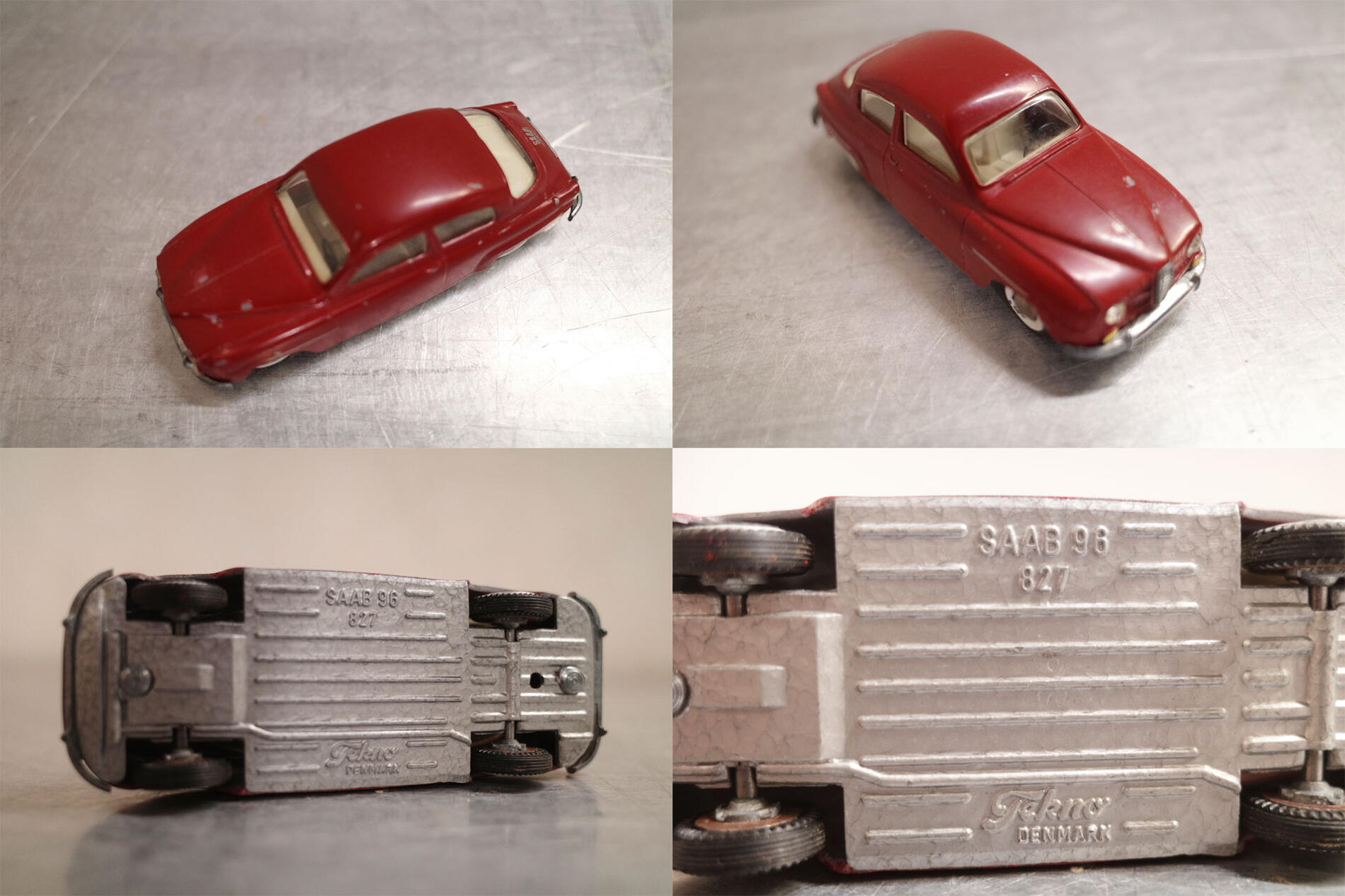 アンダーグラウンドのVintage/ヴィンテージ Tekno/テクノ社製 Made in Denmark/デンマーク製 827 SAAB96/サーブ96 スウェーデン 航空機メーカー レッド 赤 ダイキャスト TOY/トイ 廃盤希少品 ミニカー クラシックカー 車 ミニチュア オブジェ 飾り物 小物 Antique/アンティーク 014【中古】｜アングル3