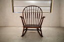 Vintage/ヴィンテージ 秋田木工/Akita mokko ロッキングチェア 木製/ウッド 古いステッカー Antique/アンティーク家具 イス 椅子 ミ...