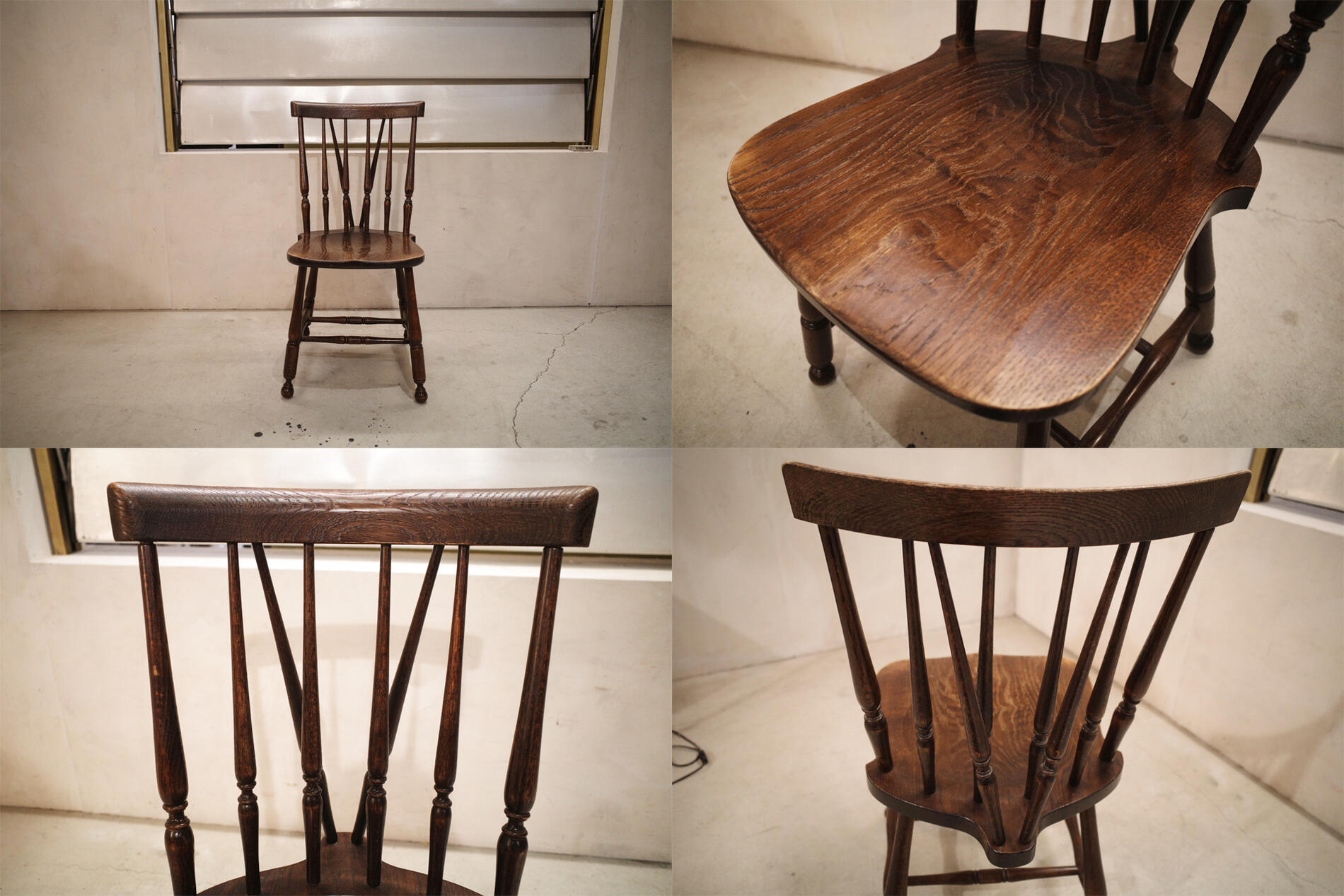 ウィンザーチェア ハイバック ウッドチェア ダイニングチェア 木製 クラシック イス 椅子 家具 ヨーロッパクラシック　アンティークデザイン家具 Vintage/ヴィンテージ オールド old 英国デザイン ブリティッシュデザイン イギリス カフェ cafe 店舗什器 2【中古】