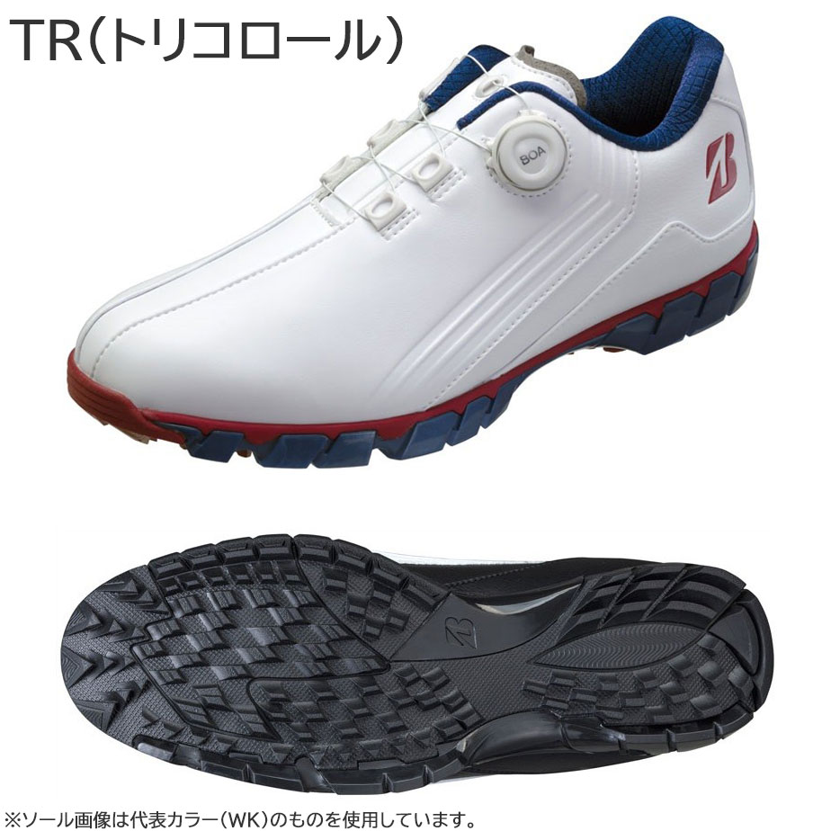 BRIDGESTONE GOLF 【 ブリヂストン 】 SHG380 TR ゼロ スパイク バイター ワイド 【 2023年モデル 】 メンズ ゴルフ シューズ トリコロール 4E スパイクレス 軽量 ワイドモデル ZSP-BITER WIDE