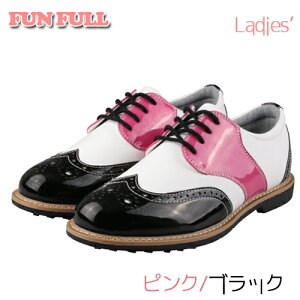 FunFull【ファンフル】スパイクレスレディースゴルフシューズFUN100【ピンクブラック】