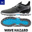 ミズノ 【 MIZUNO 】 WAVE HAZARD WG ボア ゴルフ シューズ メンズ 51GM2370 【2023年モデル】 ウエーブハザード 09 ブラック 足幅広め スパイクレス 軽量 防水