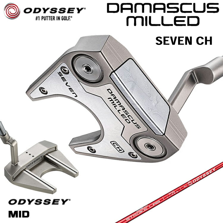 乐天商城 - 【メーカーカスタム】 オデッセイ DAMASCUS MILLED SEVEN CH パター 右用 STROKE LAB 70 シャフト (レッド) [Odyssey MID] 日本正規品 【 2026年モデル 】 Odyssey ダマスカス ミルド #7 セブン クランクホーゼル ツノ型 【 オデッセイ パター 】