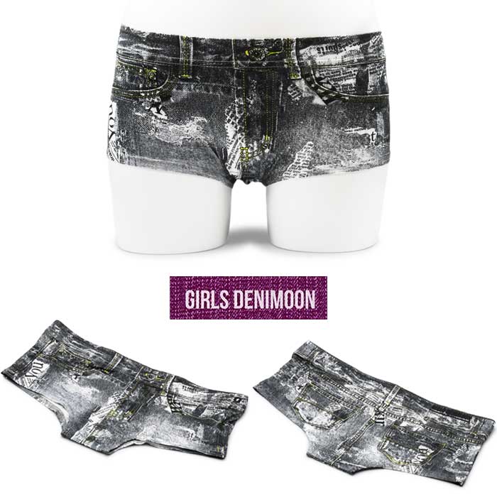 【楽天スーパーSALE】【半額】 GIRLS DENIMOON ガールズデニムーン ボクサーパンツ レディース おすすめ インナー ストレッチ 人気 ブランド 蒸れない おしゃれ プレゼント 肌着 ギフト ヨガ 下着 彼女 誕生日 かわいい 速乾 伸びる 軽量 ショーツ 母の日 NEWSブラック F