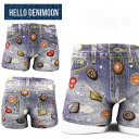 HELLO DENIMOON デニムーン ボクサーパンツ メンズ 綿 下着 ブランド おしゃれ 派手 人気 おすすめ デニム プレゼント かわいい かっこいい 大きいサイズ 誕生日 スポーツ 柄 春 夏 秋 冬 父の日 ブルー 粒チョコ F XL d0052 バレンタイン ギフト 彼氏 男性 福袋