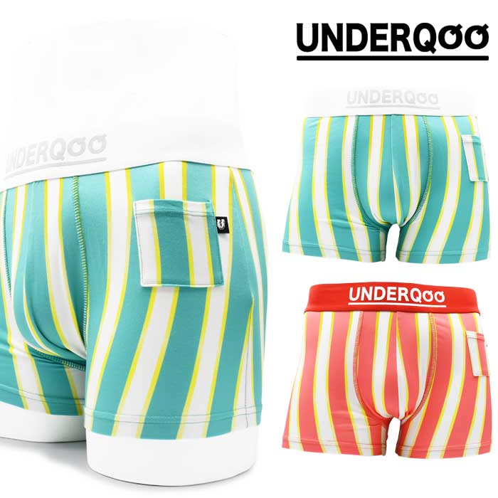 【ストライプ】 派手 ライン シンプル ボクサーパンツ メンズ M L 梅雨 蒸れない 伸びる 大きいサイズ 綿 下着 ブランド おしゃれ 締め付けない プレゼント かわいい かっこいい 誕生日 スポーツ 柄 春 夏 秋 冬 父の日 グリーン オレンジUNDERQQQ アンダークー u0032