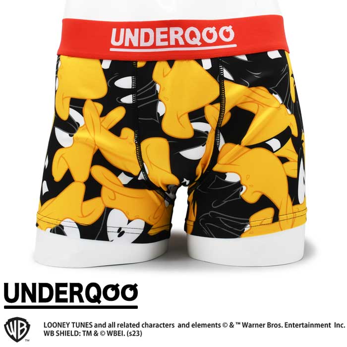 楽天UNDERQQQ【ダフィーダック 総柄】 キャラクター WB ワーナーブラザーズ 派手 ボクサーパンツ メンズ M L XL 蒸れない 伸びる 大きいサイズ 下着 ブランド おしゃれ 締め付けない プレゼント かわいい かっこいい 誕生日 柄 ブラック UNDERQQQ アンダークー wq0018