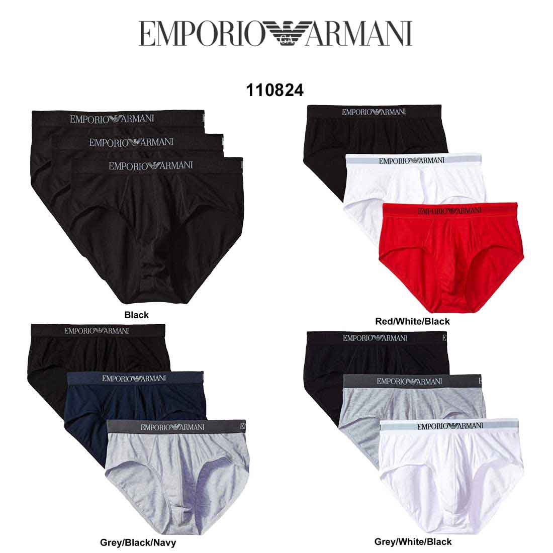 EMPORIO ARMANI(エンポリオアルマーニ)ブリーフ ビキニ 3枚セット お買い得 パック 110824