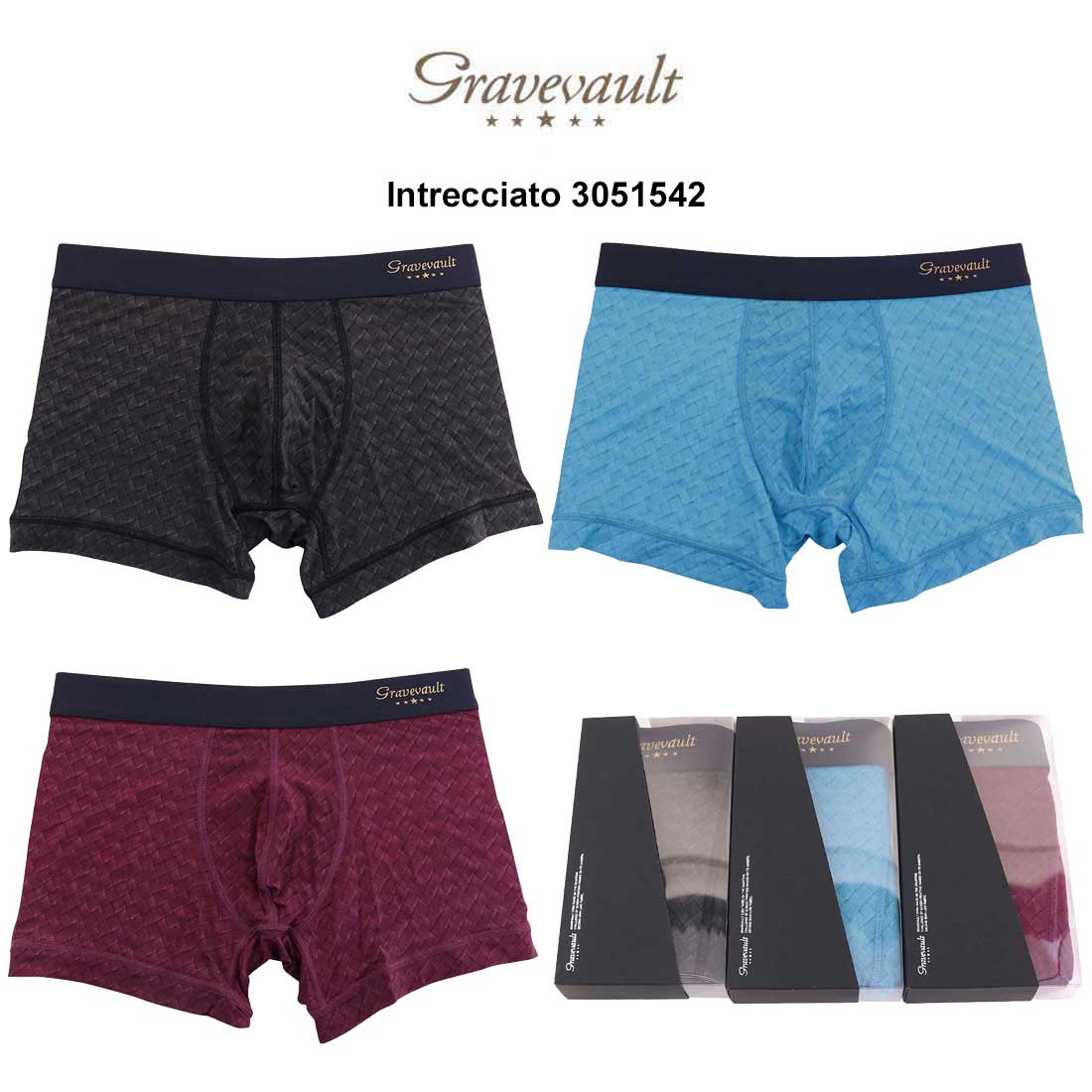 グレイブボールト パンツ メンズ (SALE)gravevault(グレイブボールト)ショート ボクサーパンツ メンズ 高品質 下着 Intrecciato 3051542