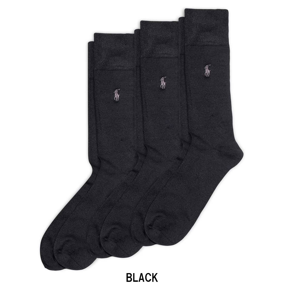 POLO RALPH LAUREN(ポロ ラルフローレン)メンズ ビジネス スーパーソフト ソックス 3足セット ワンポイント ロゴ オススメ 人気 無地 男性 靴下 8087PK - 3