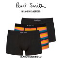 Paul Smith(ポールスミス)ボクサーパンツ 前閉じ 3枚セット アソート ブラック マルチボーダー ロゴ お買得パック ギフト メンズ 男性用 下着 M...