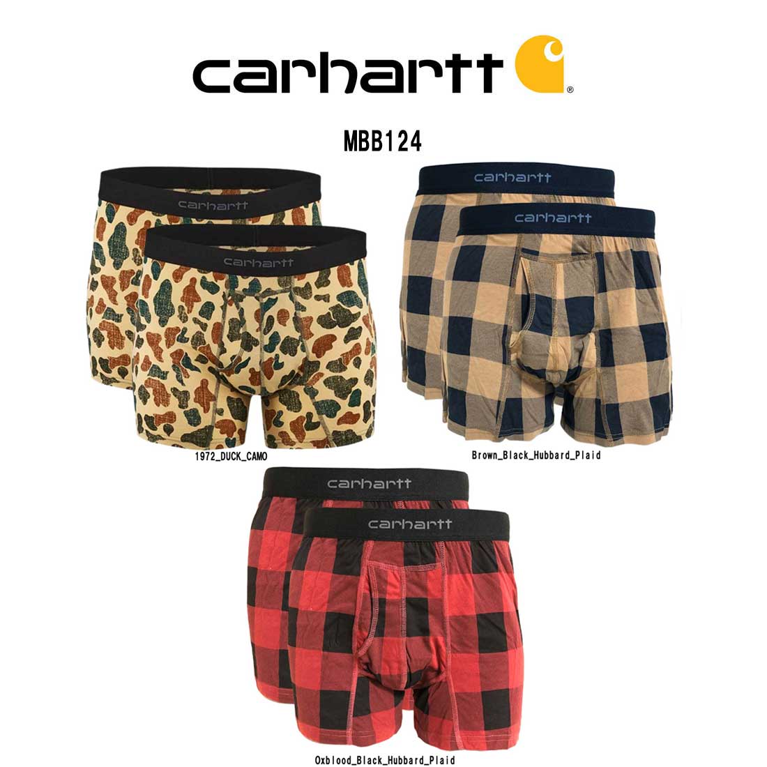 楽天UNDIE楽天市場店（SALE）Carhartt（カーハート）ボクサーパンツ 2枚セット 5インチメンズ 男性用 下着 前開き MBB124P