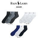 POLO RALPH LAUREN(ポロ ラルフローレン)メンズ カジュアル ショート ソックス 3足セット スポーツ 男性用靴下 824049PK