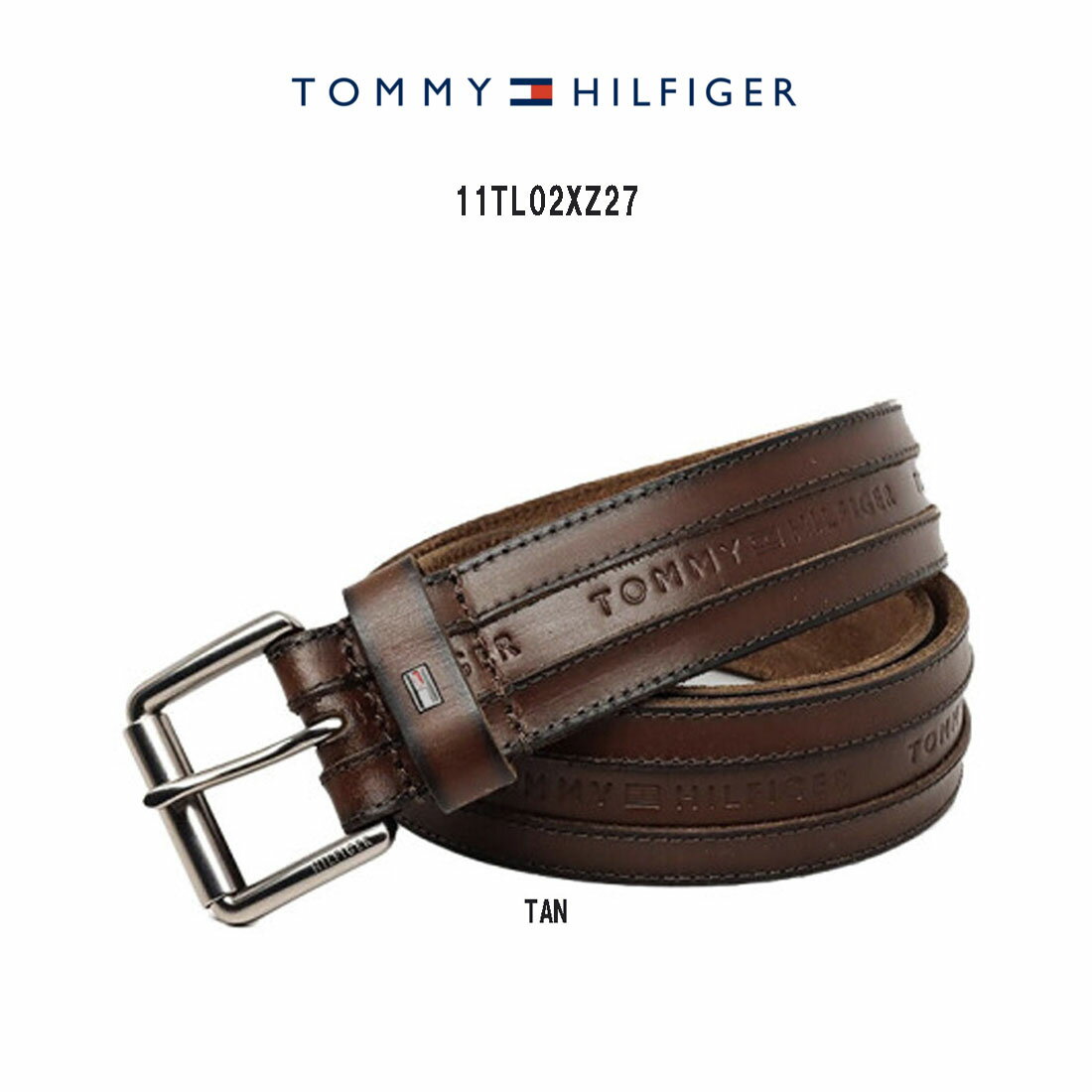 TOMMY HILFIGER(トミーヒルフィガー)ベルト カジュアル レザー ロゴ入り メンズ ギフト 11TL02XZ27