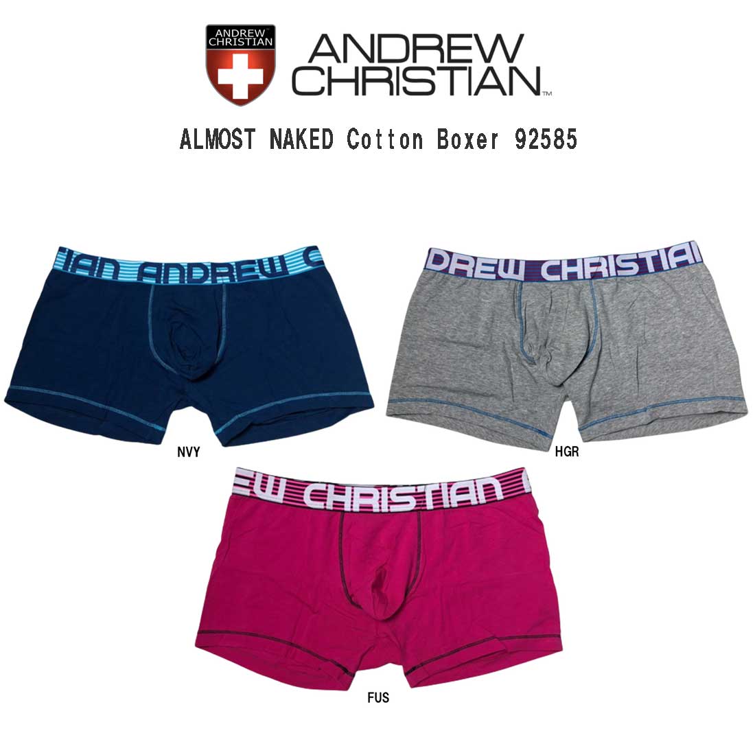 (SALE)ANDREW CHRISTIAN(アンドリュークリスチャン)ボクサーパンツ メンズ 下着 ALMOST NAKED Cotton Boxer 92585