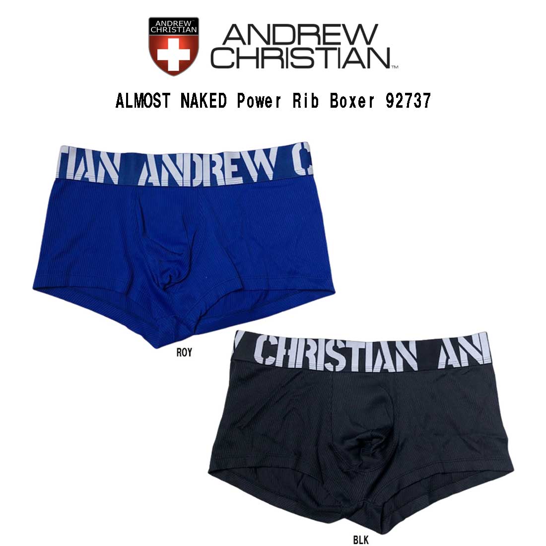 (SALE)ANDREW CHRISTIAN(アンドリュークリスチャン)ボクサーパンツ メンズ 下着 ALMOST NAKED Power Rib Boxer 92737