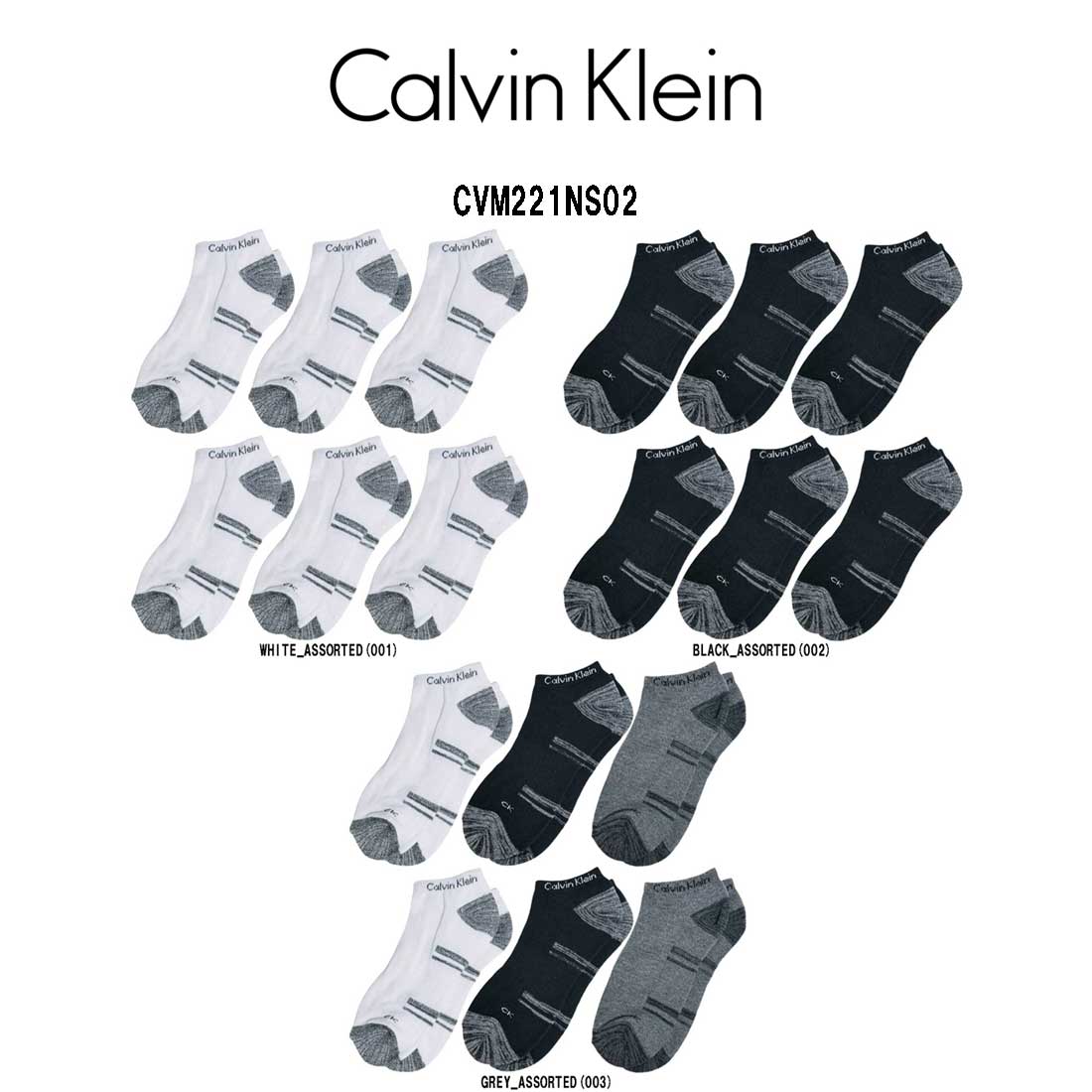Calvin Klein(カルバンクライン)ck ソックス 6足セット 靴下 アンクル くるぶし スポーツ スニーカー丈 メンズ CVM221NS02