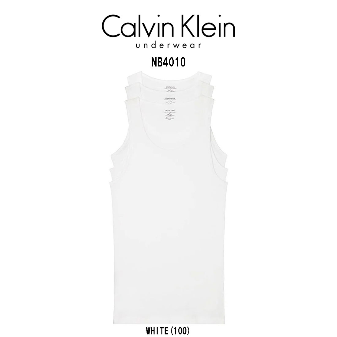 カルバン・クライン Calvin Klein(カルバンクライン)ck タンクトップ クルーネック インナー シャツ 3枚セット 肌着 メンズ NB4010