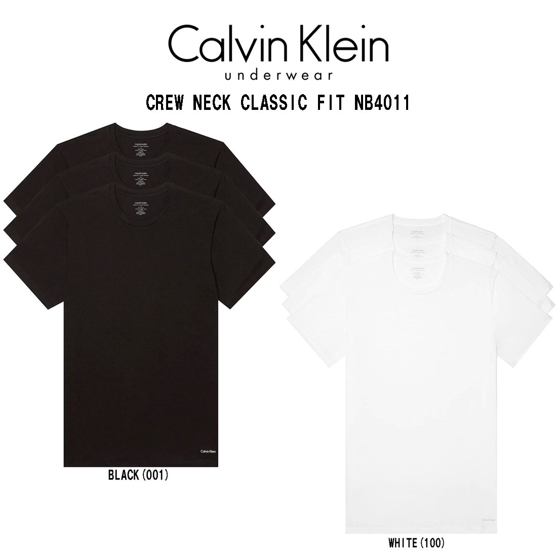 カルバン・クライン Tシャツ メンズ Calvin Klein(カルバンクライン)ck Tシャツ クルーネック 半袖 3枚セット 肌着 メンズ CREW NECK CLASSIC FIT NB4011