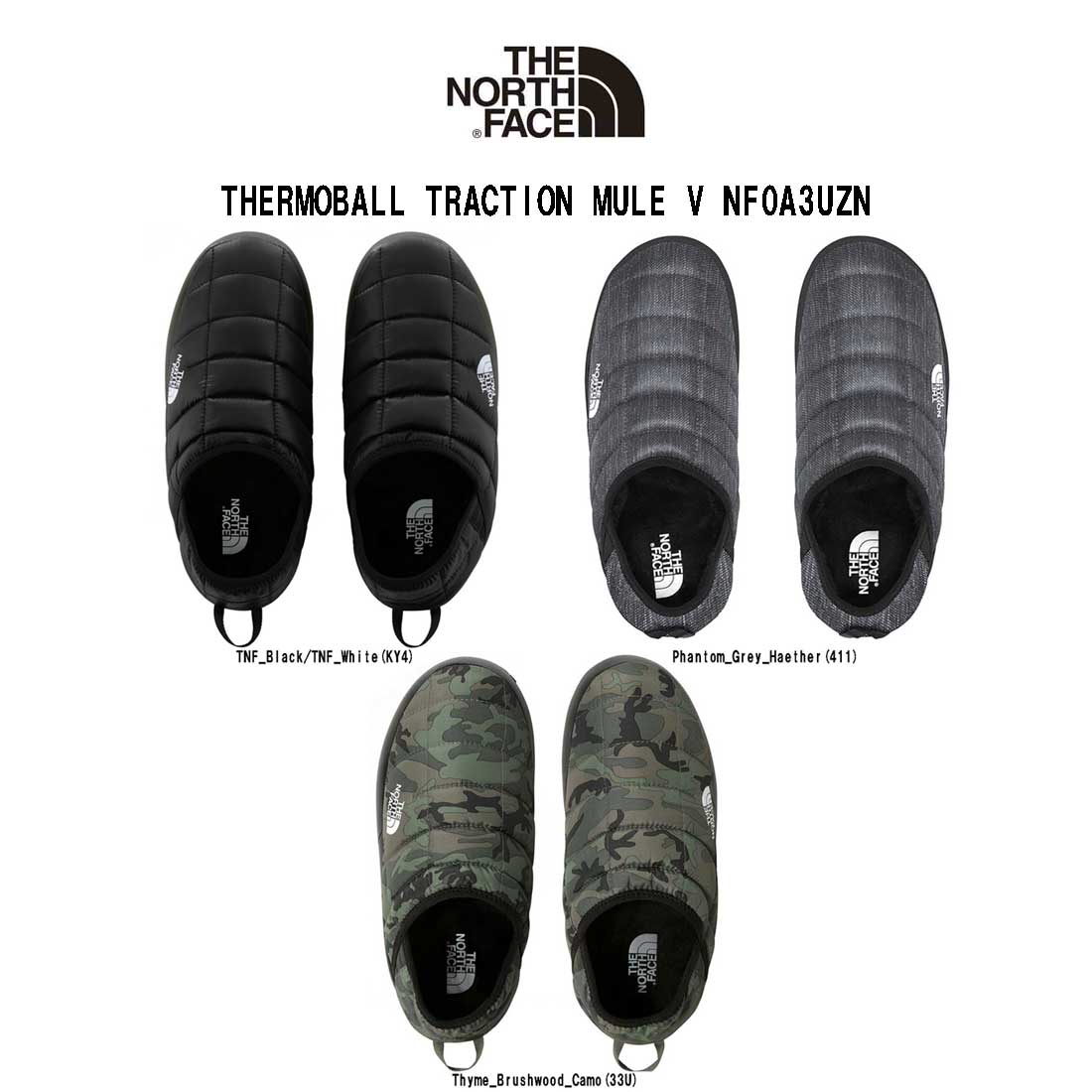 SALE THE NORTH FACE ザノースフェイス スリッポン モックシューズ アウトドア キャンプ スリッパ 撥水 軽量 裏起毛 メンズ THERMOBALL TRACTION MULE V NF0A3UZN