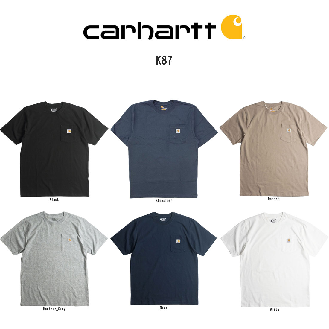 カーハート Tシャツ メンズ Carhartt(カーハート)Tシャツ 半袖 ポケット ポケT 定番 ワークウェア ルーズフィット メンズ K87