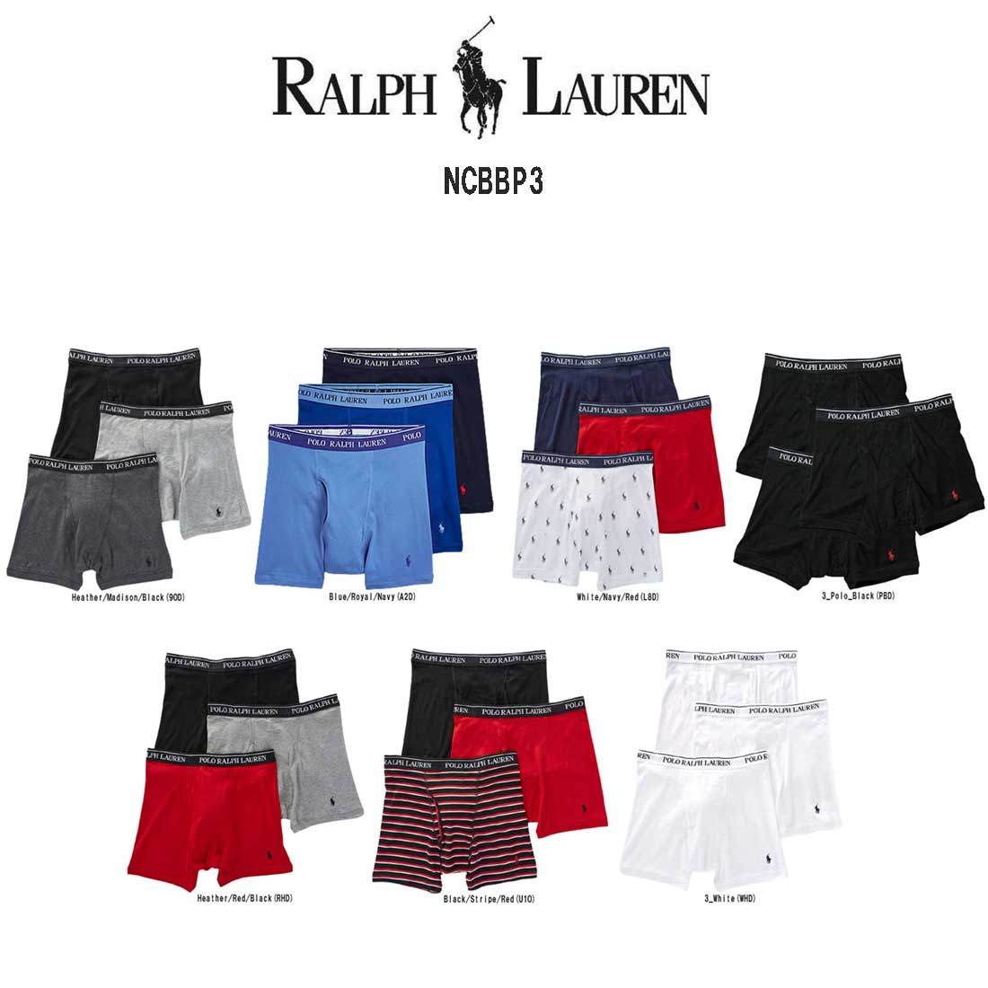 ポロ ラルフローレン ボクサーパンツ メンズ POLO RALPH LAUREN(ポロ ラルフローレン)ミドル ボクサーパンツ 3枚セット お買い得 パック メンズ 下着 Cotton Classic Fit NCBBP3