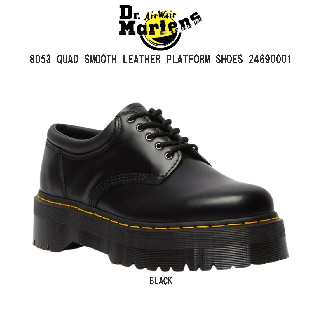 ドクターマーチン Dr.Martens(ドクターマーチン)シューズ レザー 革靴 5ホール クアッド 厚底 レースアップ レディース 8053 QUAD SHOES 24690001