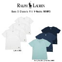 POLO RALPH LAUREN(ポロ ラルフローレン)Vネック Tシャツ 3枚セット お買い得 パック 下着 肌着 キッズ 子供用 ボーイズ Boys Classic Fit RKVNP3