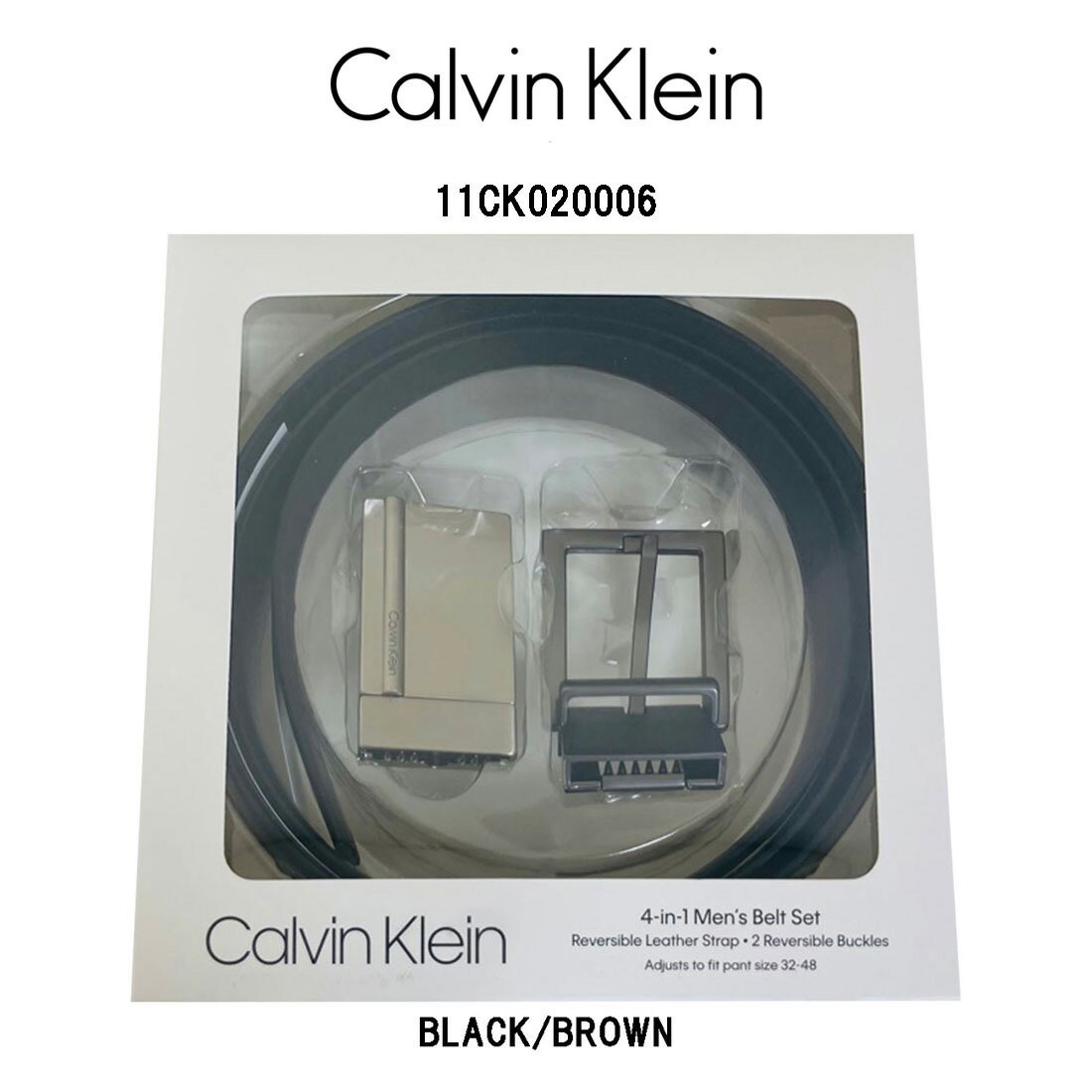 カルバンクライン ベルト（メンズ） Calvin Klein(カルバンクライン)ck レザー 本革 ベルト BOX セット リバーシブル スーツ ビジネス カジュアル メンズ 11CK020006
