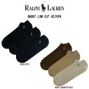 POLO RALPH LAUREN(ポロ ラルフローレン)メンズ ショート くるぶし ソックス 3足セット カジュアル コットン ロゴ 男性用 靴下 GHOST...