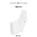 TOMMY HILFIGER(トミーヒルフィガー)ソックス クルーソックス リブ フラッグロゴ 6足セット 男性用 靴下 MENS 6PK SOLID ATHLETIC CREW THM201CR12