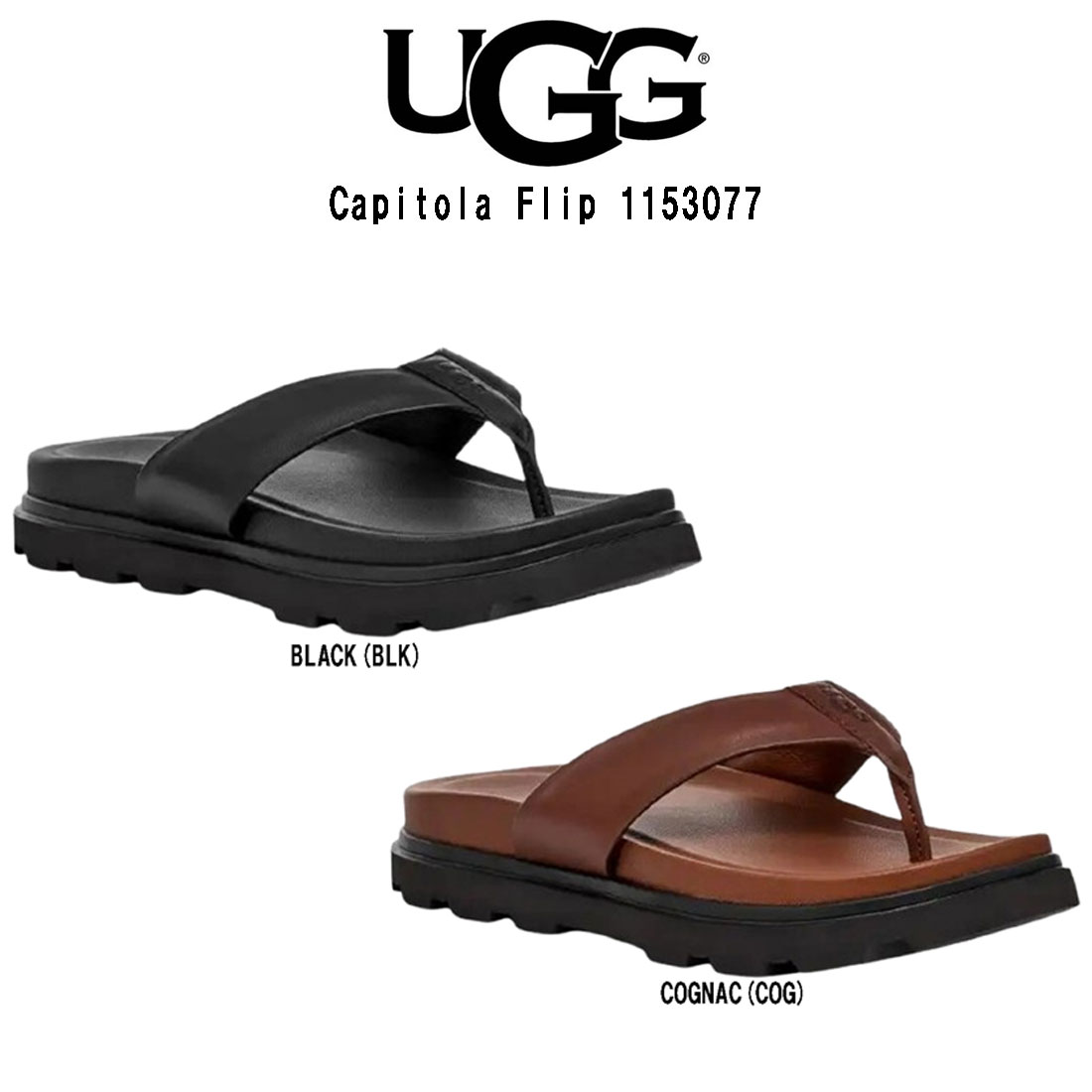 (SALE)UGG(アグ)厚底 ビーチ サンダル トングサンダル シューズ レザー 本革 メンズ Capitola Flip 1153077