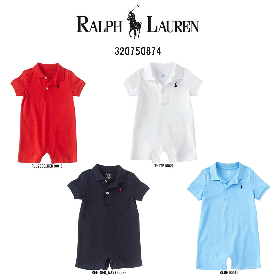 POLO RALPH LAUREN(ポロ ラルフローレン)ロンパース ショートオール ポロ つなぎ コットン ベビー 赤ちゃん 男の子 女の子 ギフト お祝い ...